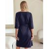 Ekouaer Maternity Robe Nursing Robes for Hospital Labor Delivery V Neck Pregnancy Bathrobe Womens Postpartum Nightgown(Navy)