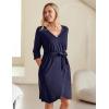 Ekouaer Maternity Robe Nursing Robes for Hospital Labor Delivery V Neck Pregnancy Bathrobe Womens Postpartum Nightgown(Navy)