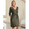 Ekouaer Maternity Robe Nursing Robes for Hospital Labor Delivery V Neck Pregnancy Bathrobe Womens Postpartum Nightgown(Olive Green)