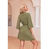 Ekouaer Robes for Women Waffle Knit Bathrobe Soft Lightweight Knee Length Loungewear(Army Green)