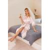 Ekouaer Satin Robes for Women Lace Trim Silk Robe 3/4 Sleeve Kimono Bathrobe Bride Bridesmaid Wedding Party Sleepwear S-XXL(Pink)