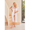 Ekouaer Satin Robes for Women Lace Trim Silk Robe 3/4 Sleeve Kimono Bathrobe Bride Bridesmaid Wedding Party Sleepwear S-XXL(Pink)