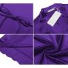 Ekouaer Satin Robes for Women Lace Trim Silk Robe 3/4 Sleeve Kimono Bathrobe Bride Bridesmaid Wedding Party Sleepwear S-XXL(Purple)