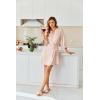 Ekouaer Silky Robes for Women Satin Knee Length Bride Bridesmaid Wedding Party 3/4 Sleeve Bathrobe Lightweight Sexy Sleepwear with Pockets Champagne S