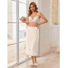 Ekouaer Waffle Robes For Women Bath Wrap Lightweight Shower Wrap 2026 Knee Length Spa Robe with Adjustable Closure S-XL(Beige)