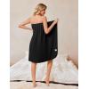 Ekouaer Waffle Robes For Women Bath Wrap Lightweight Shower Wrap 2026 Knee Length Spa Robe with Adjustable Closure S-XL(Black)