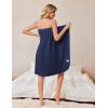 Ekouaer Waffle Robes For Women Bath Wrap Lightweight Shower Wrap 2026 Knee Length Spa Robe with Adjustable Closure S-XL(Dark Blue)