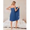 Ekouaer Waffle Robes For Women Bath Wrap Lightweight Shower Wrap 2026 Knee Length Spa Robe with Adjustable Closure S-XL(Navy)