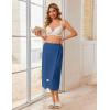Ekouaer Waffle Robes For Women Bath Wrap Lightweight Shower Wrap 2026 Knee Length Spa Robe with Adjustable Closure S-XL(Navy)