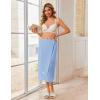 Ekouaer Waffle Robes For Women Bath Wrap Lightweight Shower Wrap 2026 Knee Length Spa Robe with Adjustable Closure S-XL(Sky Blue)