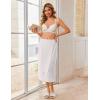 Ekouaer Waffle Robes For Women Bath Wrap Lightweight Shower Wrap 2026 Knee Length Spa Robe with Adjustable Closure S-XL(White)