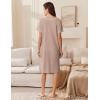 Ekouaer Women Zipper Robe Short Waffle Knit Bathrobe Lightweight Housecoat Soft Knee Length Loungewear with Pockets Khaki, S
