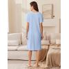 Ekouaer Women Zipper Robe Short Waffle Knit Bathrobe Lightweight Housecoat Soft Knee Length Loungewear with Pockets Light Blue, S