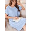 Ekouaer Women Zipper Robe Short Waffle Knit Bathrobe Lightweight Housecoat Soft Knee Length Loungewear with Pockets Light Blue, S