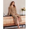 Ekouaer Women’s Flannel Robe Zipper Front Robes Full Length Bathrobe(S-XXL)(Leopard)
