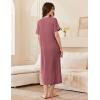 Ekouaer Zip Up Robe for Women Long Housecoat Waffle Knit Bathrobes Cozy Full Length Nightgown with Pockets S-4XL(Gray Purple)