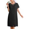 Ekouaer Women Zipper Robe Short Waffle Knit Bathrobe Lightweight Housecoat Soft Knee Length Loungewear with Pockets Black, XL