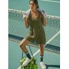 Ekouaer Rompers for Women Summer Casual Sleeveless Spaghetti Strap Shorts Overalls Jumpsuits Beach Outfits with Pockets(Army Green)