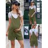 Ekouaer Rompers for Women Summer Casual Sleeveless Spaghetti Strap Shorts Overalls Jumpsuits Beach Outfits with Pockets(Army Green)