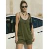 Ekouaer Rompers for Women Summer Casual Sleeveless Spaghetti Strap Shorts Overalls Jumpsuits Beach Outfits with Pockets(Army Green)