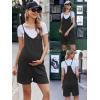 Ekouaer Rompers for Women Summer Casual Sleeveless Spaghetti Strap Shorts Overalls Jumpsuits Beach Outfits with Pockets(Black)