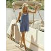 Ekouaer Rompers for Women Summer Casual Sleeveless Spaghetti Strap Shorts Overalls Jumpsuits Beach Outfits with Pockets(Blue Grey)