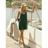 Ekouaer Rompers for Women Summer Casual Sleeveless Spaghetti Strap Shorts Overalls Jumpsuits Beach Outfits with Pockets(Dark Green)
