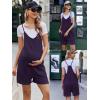 Ekouaer Rompers for Women Summer Casual Sleeveless Spaghetti Strap Shorts Overalls Jumpsuits Beach Outfits with Pockets(Dark Purple)