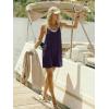 Ekouaer Rompers for Women Summer Casual Sleeveless Spaghetti Strap Shorts Overalls Jumpsuits Beach Outfits with Pockets(Dark Purple)