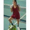 Ekouaer Rompers for Women Summer Casual Sleeveless Spaghetti Strap Shorts Overalls Jumpsuits Beach Outfits with Pockets(Dark Red)