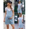 Ekouaer Rompers for Women Summer Casual Sleeveless Spaghetti Strap Shorts Overalls Jumpsuits Beach Outfits with Pockets(Light Blue)