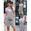 Ekouaer Rompers for Women Summer Casual Sleeveless Spaghetti Strap Shorts Overalls Jumpsuits Beach Outfits with Pockets(Light Gray)