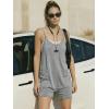 Ekouaer Rompers for Women Summer Casual Sleeveless Spaghetti Strap Shorts Overalls Jumpsuits Beach Outfits with Pockets(Light Gray)