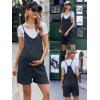 Ekouaer Rompers for Women Summer Casual Sleeveless Spaghetti Strap Shorts Overalls Jumpsuits Beach Outfits with Pockets(Navy Blue)