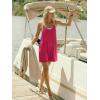 Ekouaer Rompers for Women Summer Casual Sleeveless Spaghetti Strap Shorts Overalls Jumpsuits Beach Outfits with Pockets(Rose)