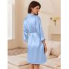 Ekouaer Women Satin Robe Set 2 Piece Silky Nightgown with Robes Bride Bridesmaid Bathrobe Sexy Sleepwear with Pockets(Light Blue)