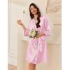 Ekouaer Women Satin Robe Set 2 Piece Silky Nightgown with Robes Bride Bridesmaid Bathrobe Sexy Sleepwear with Pockets(Misty Rose)