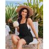 Ekouaer Womens Overalls Summer Rompers Sleeveless Short Jumpsuits Casual Beach Vacation Outfits with Pockets(Black)