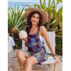 Ekouaer Womens Overalls Summer Rompers Sleeveless Short Jumpsuits Casual Beach Vacation Outfits with Pockets(Boho Floral)