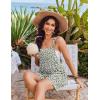 Ekouaer Womens Overalls Summer Rompers Sleeveless Short Jumpsuits Casual Beach Vacation Outfits with Pockets(Floral Blue)