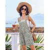 Ekouaer Womens Overalls Summer Rompers Sleeveless Short Jumpsuits Casual Beach Vacation Outfits with Pockets(Floral Blue)