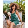 Ekouaer Womens Overalls Summer Rompers Sleeveless Short Jumpsuits Casual Beach Vacation Outfits with Pockets(Floral Green)