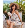 Ekouaer Womens Overalls Summer Rompers Sleeveless Short Jumpsuits Casual Beach Vacation Outfits with Pockets(Floral Orange)