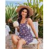 Ekouaer Womens Overalls Summer Rompers Sleeveless Short Jumpsuits Casual Beach Vacation Outfits with Pockets(Floral Purple)