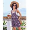 Ekouaer Womens Overalls Summer Rompers Sleeveless Short Jumpsuits Casual Beach Vacation Outfits with Pockets(Floral Purple)