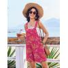 Ekouaer Womens Overalls Summer Rompers Sleeveless Short Jumpsuits Casual Beach Vacation Outfits with Pockets(Floral Rose)