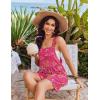 Ekouaer Womens Overalls Summer Rompers Sleeveless Short Jumpsuits Casual Beach Vacation Outfits with Pockets(Floral Rose)
