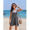 Ekouaer Womens Overalls Summer Rompers Sleeveless Short Jumpsuits Casual Beach Vacation Outfits with Pockets(Grey)