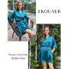Ekouaer Women’s Satin Kimono Robes Bridesmaid Wedding Robes Silky Bathrobes Summer Loungewear with Pockets