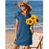 Ekouaer Swimsuit Coverup for Women 2026 Petal Short Sleeve Bathing Suit Cover Ups Summer T Shirt Dress Flowy Sundresses(Blue)